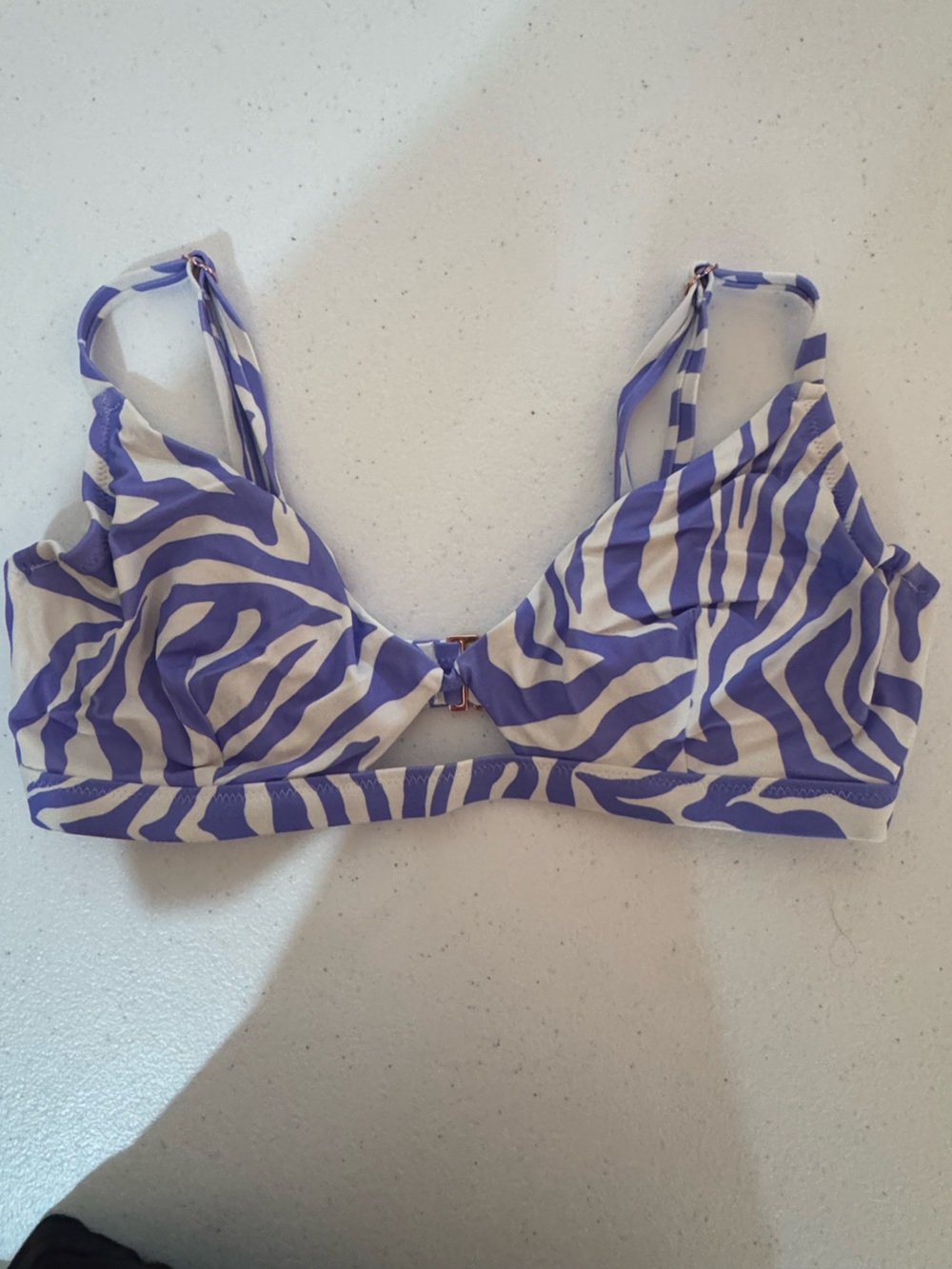 Target Purple and White Zebra Print Bikini Top